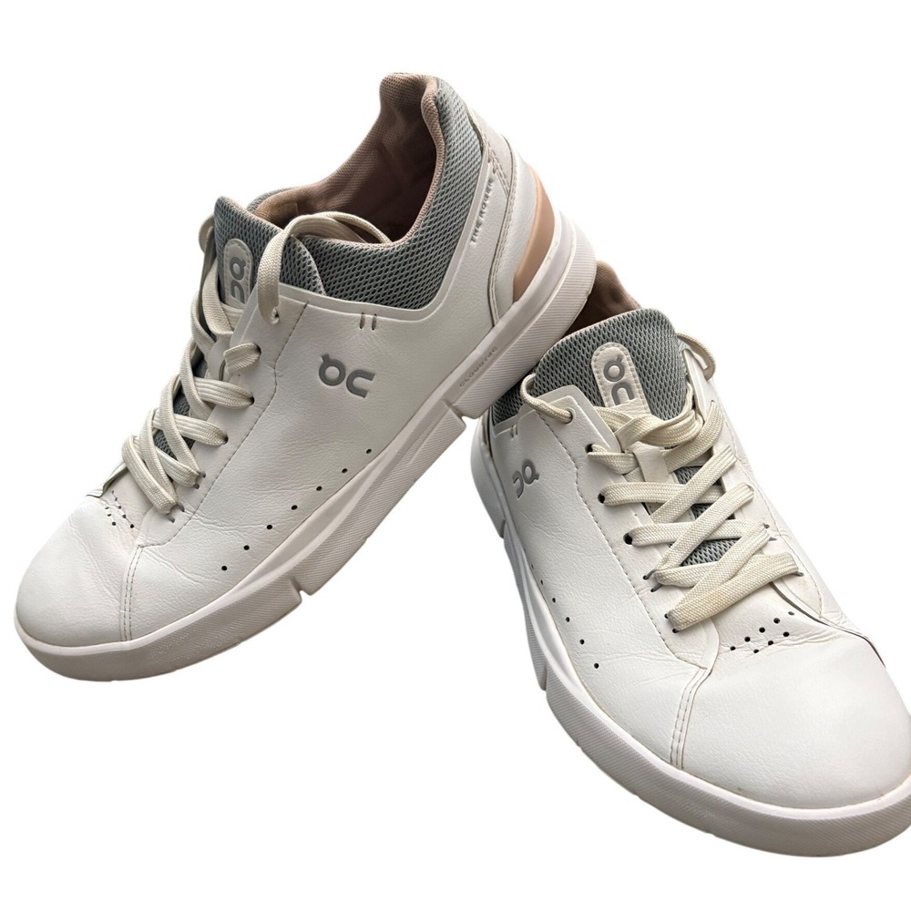 On Running The Roger Advantage White Leather Sneakers Women's US 10 Tennis Shoes